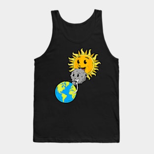 2024 Total Solar Eclipse Eh Moon Sun ny Tank Top